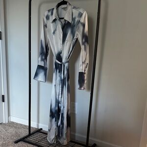 Elegant Tie-Dye Satin dress